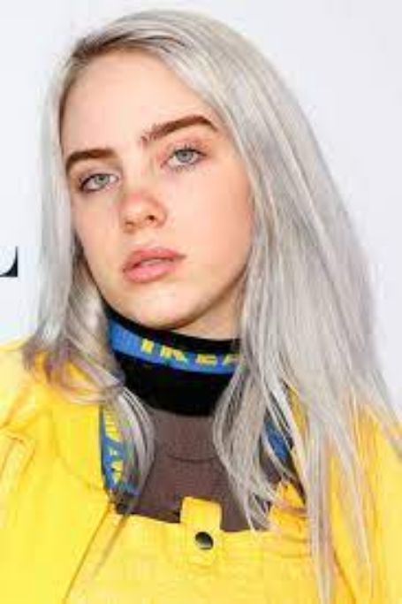 Billie sporting light gray hair color